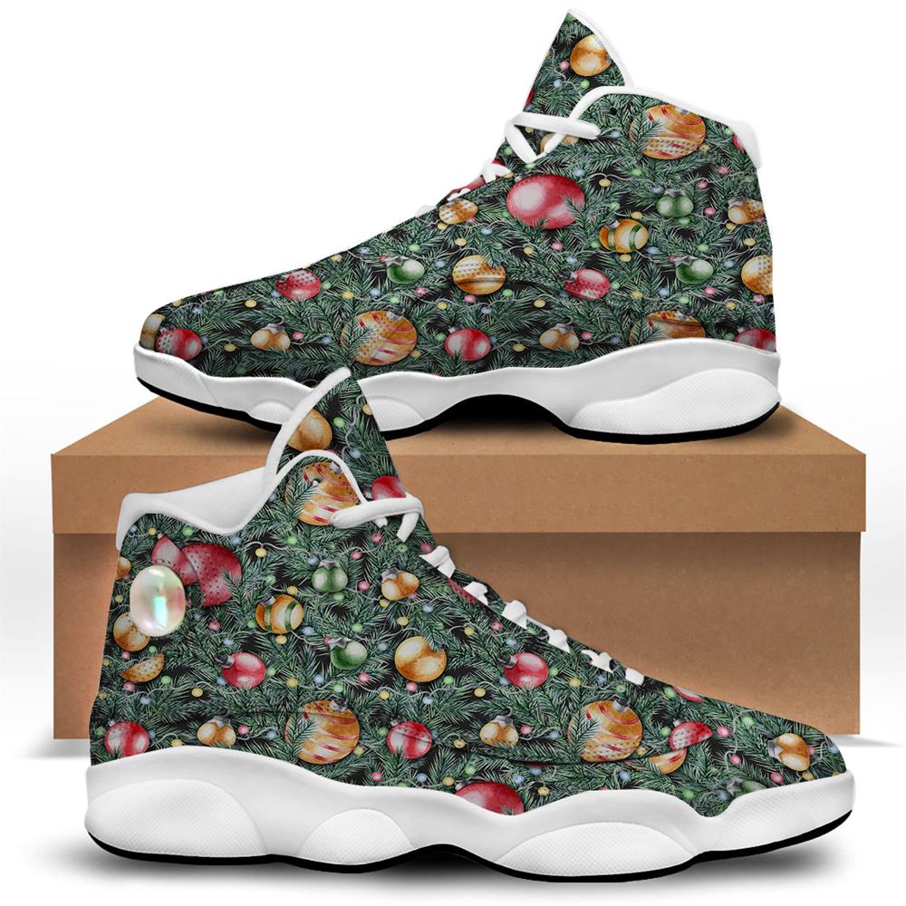 Christmas Basketball Shoes, Merry Christmas Watercolor Print Pattern Jd13 Shoes For Men Women, Christmas Fashion Shoes