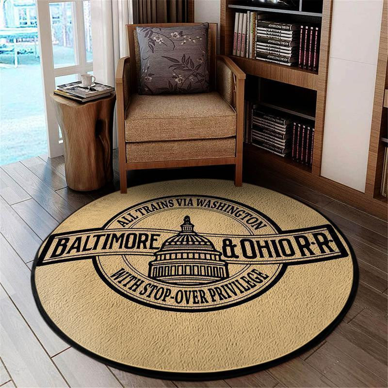 Vintage BORR round mat Baltimore Ohio Railroad Round Mat