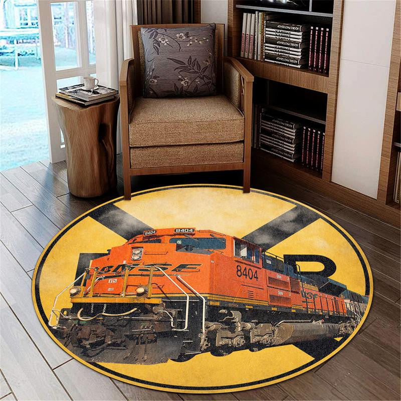 Santa Fe Bnsf Railroad Crossing Round Mat Round Floor Mat Room Rugs Carpet Outdoor Rug Washable Rugs