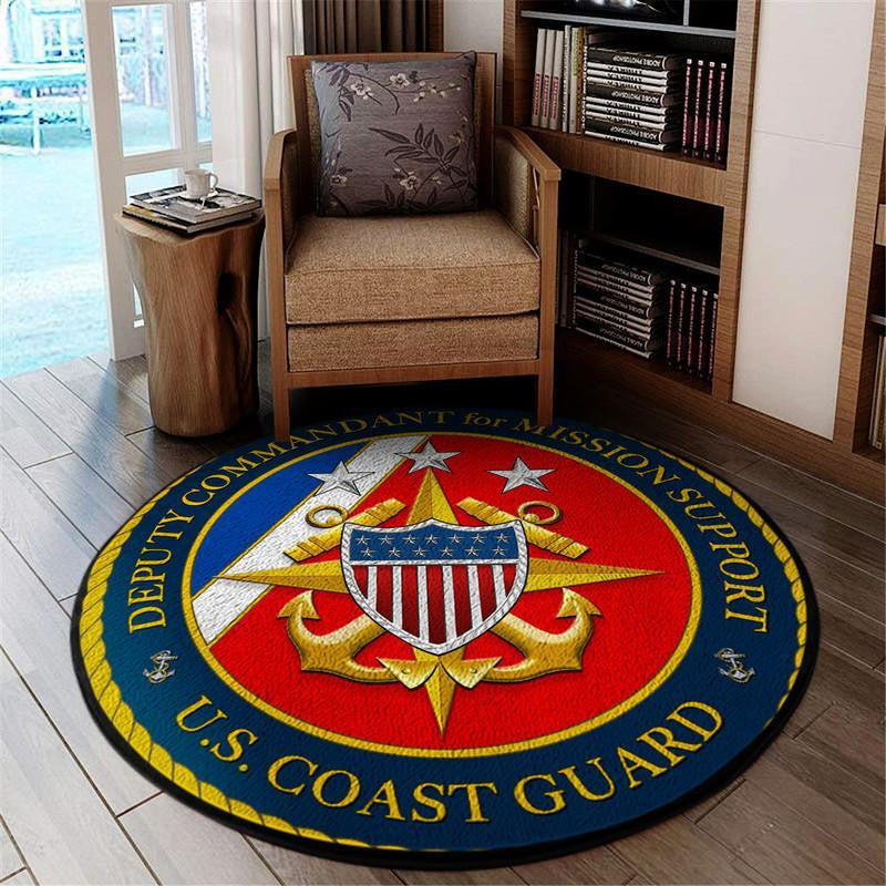 United States Coast Guard Living Room Round Mat Circle Rug