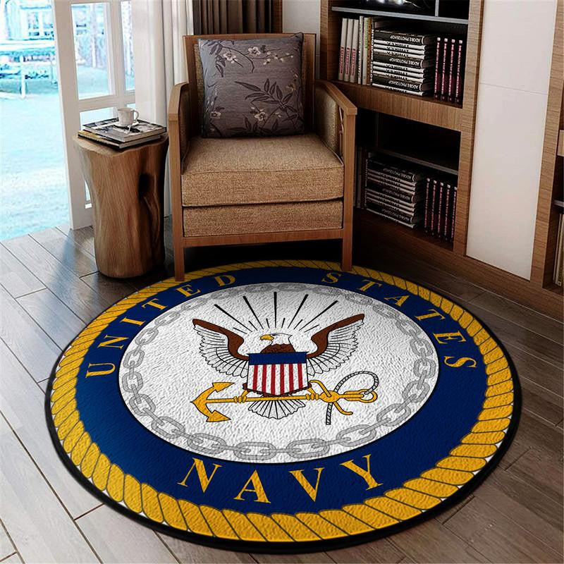 United States Us Navy Round Mat Round Floor Mat Room Rugs Carpet Outdoor Rug Washable Rugs