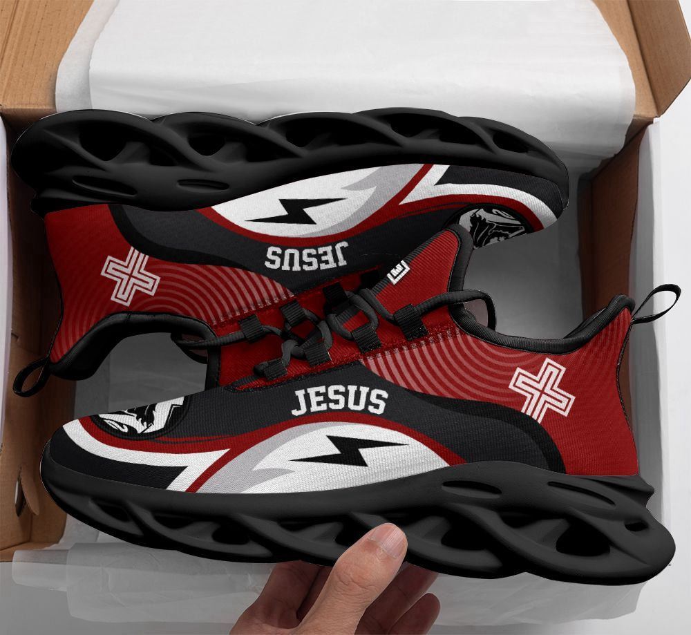 Christian Best Running Shoes, Jesus Running Red Sneakers Max Soul Shoes For Men And Women, Jesus Fashion Shoes