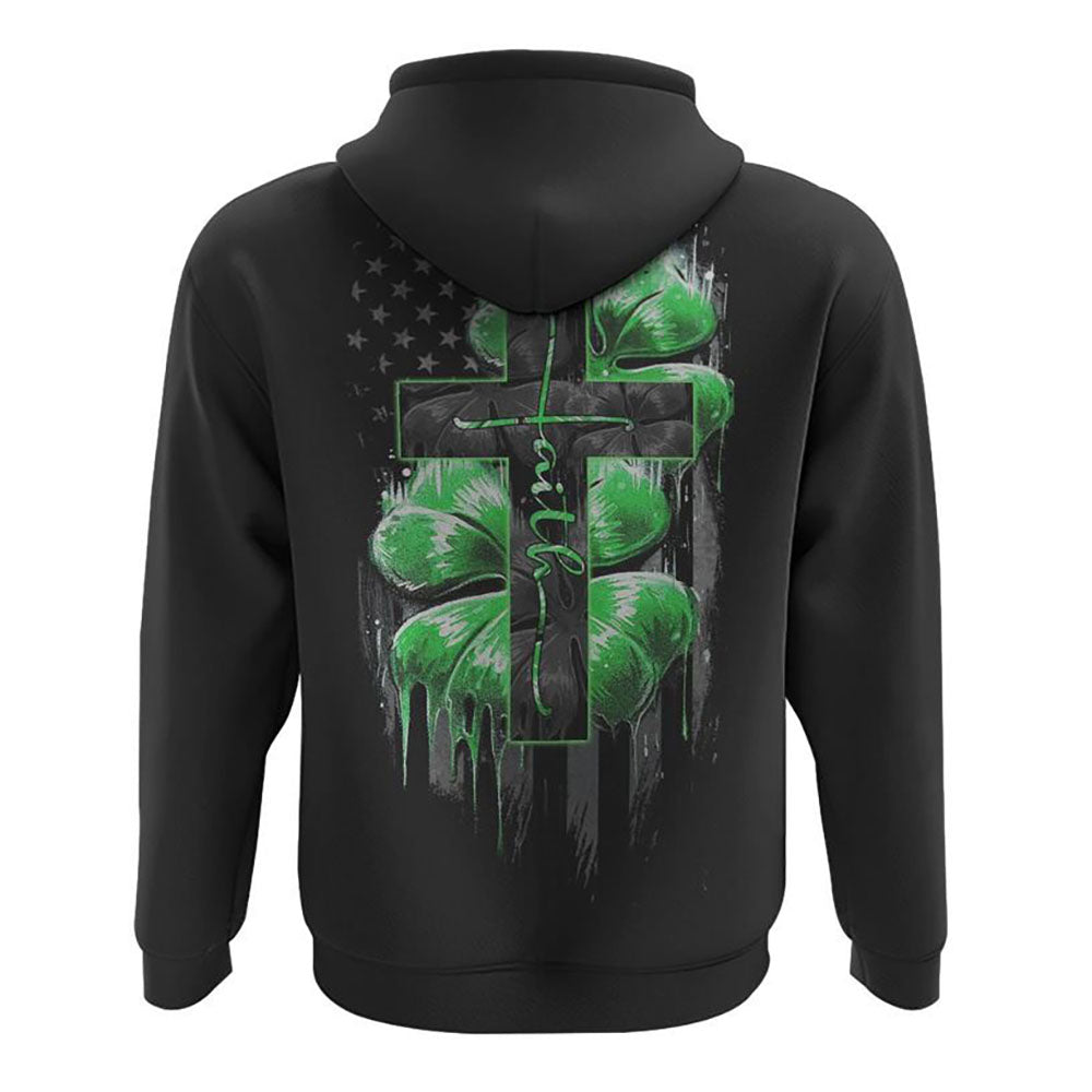 Faith Cross Clover Melt All Over Print 3D Hoodie, Christian Hoodie, Christian Sweatshirt, Bible Verse Shirt