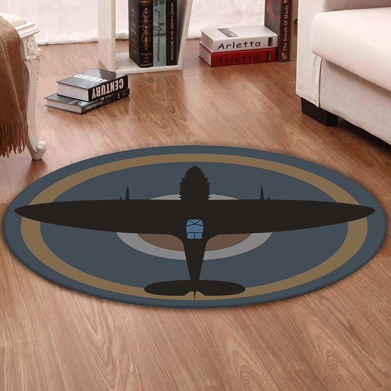 Supermarine Round Mat Supermarine Spitfire Round Floor Mat Room Rugs Carpet Outdoor Rug Washable Rugs