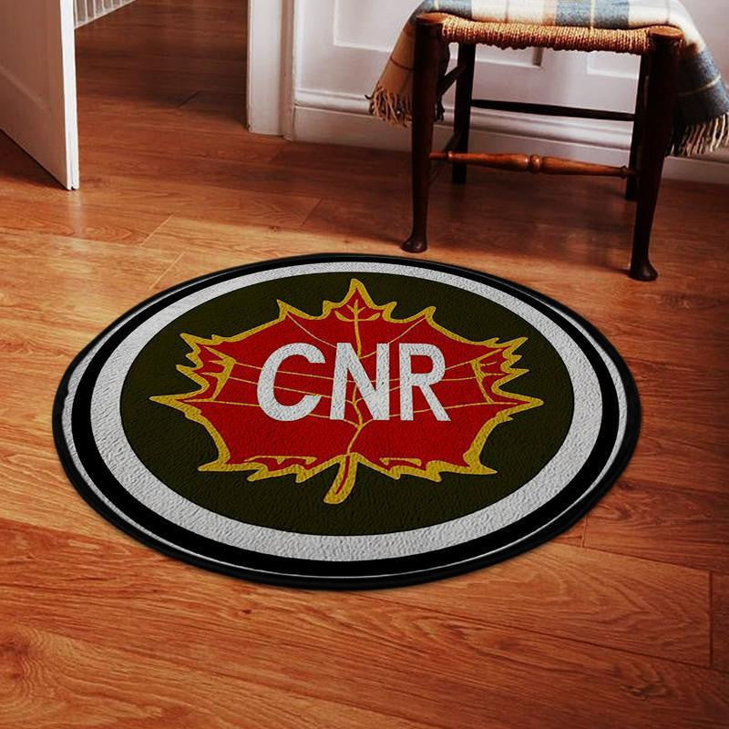 Vintage Style  Cnr Canadian National Railway  Railroad Living Room Round Mat Circle Rug