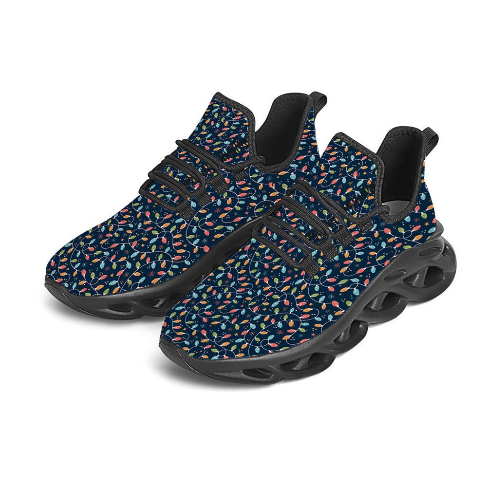 Christmas Lights Colorful Print Black Max Soul Shoes For Men Women, Best Running Sneaker, Christmas Shoes, Winter Fashion Shoes