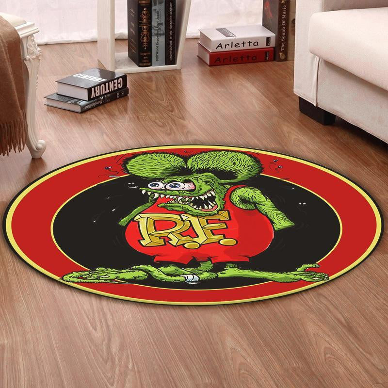 Rat Fink Hot Rod Living Room Round Mat Circle Rug