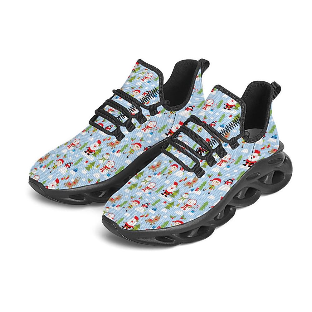 Merry Christmas Cute Print Pattern Black Max Soul Shoes For Men Women, Best Running Sneaker, Christmas Shoes, Winter Fashion Shoes