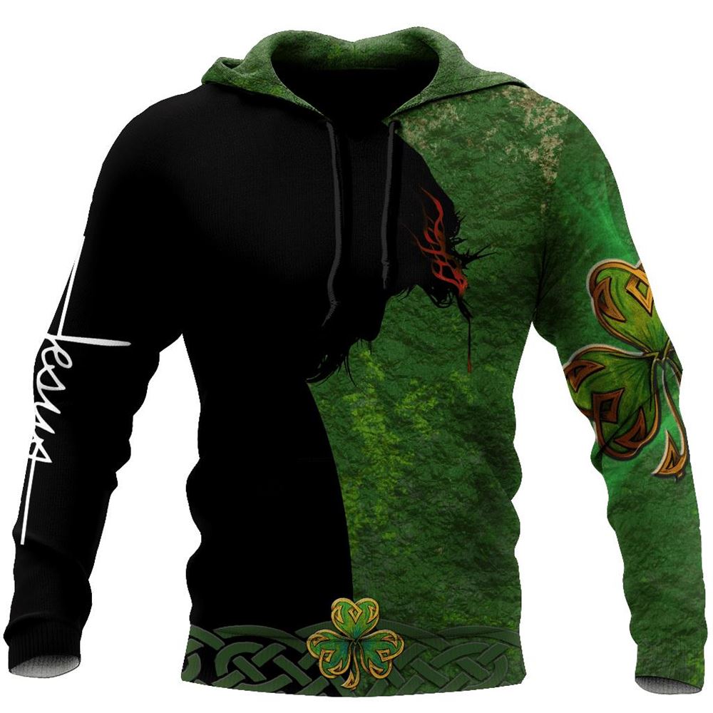 Jesus Irish Saint Patrick Day God 3D Hoodie For Man And Women, Jesus Printed 3D Hoodie