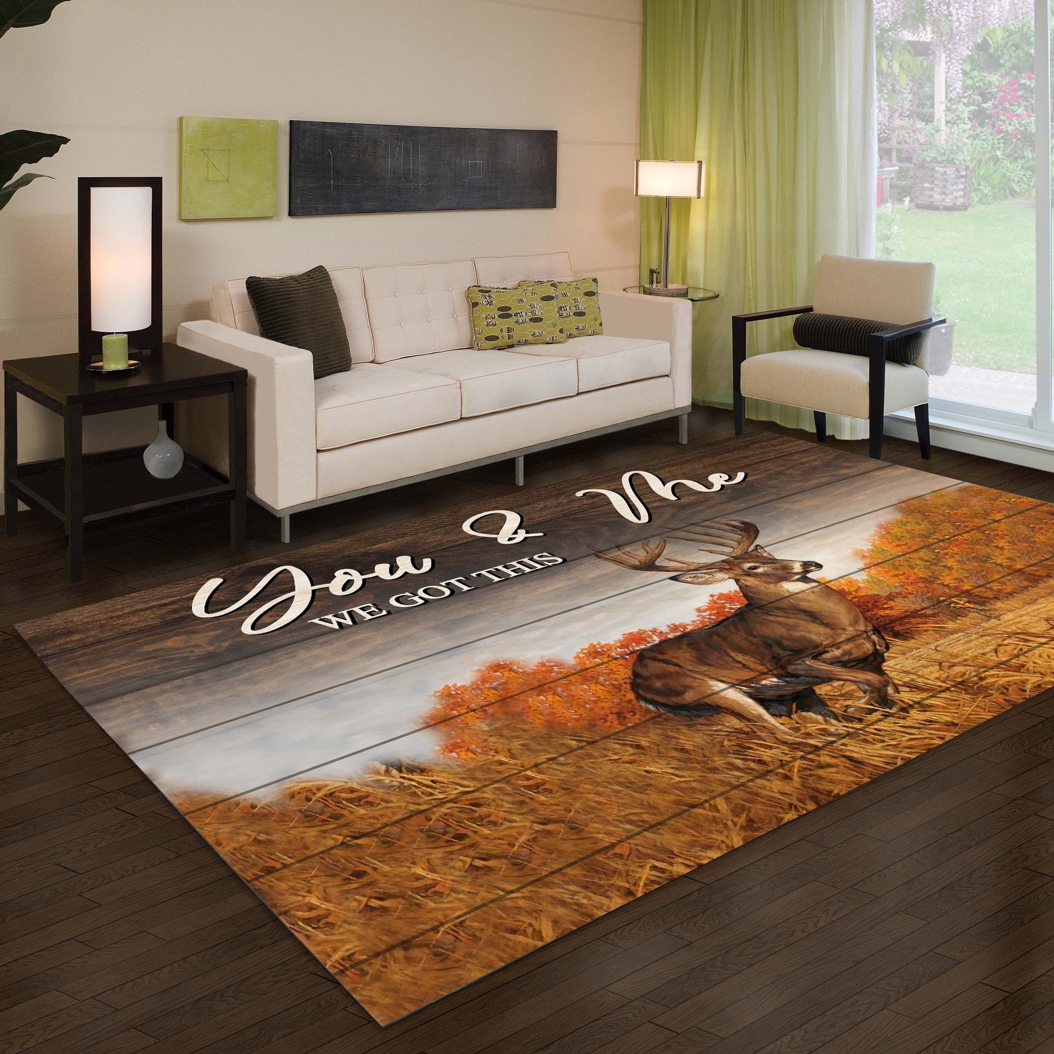 Deer You And Me We Got This Hunter Green Area Rug