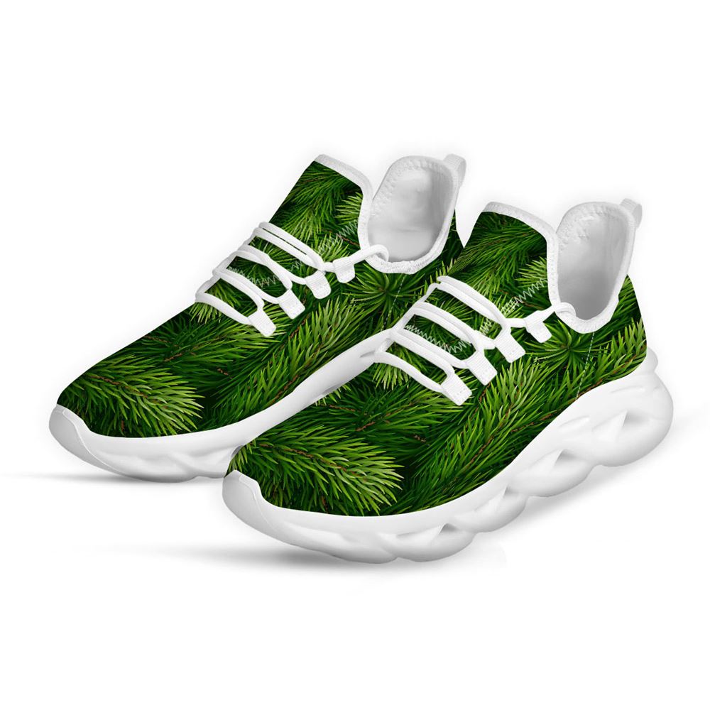 Branches Christmas Tree Print White Max Soul Shoes For Men Women, Best Running Sneaker, Christmas Shoes, Winter Fashion Shoes