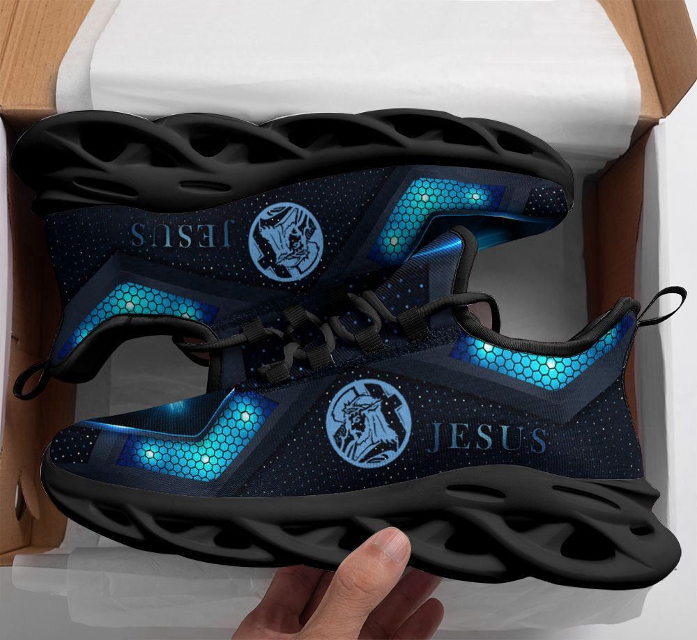 Christian Best Running Shoes, Jesus Black Christ Sneakers Max Soul Shoes For Men And Women, Jesus Fashion Shoes