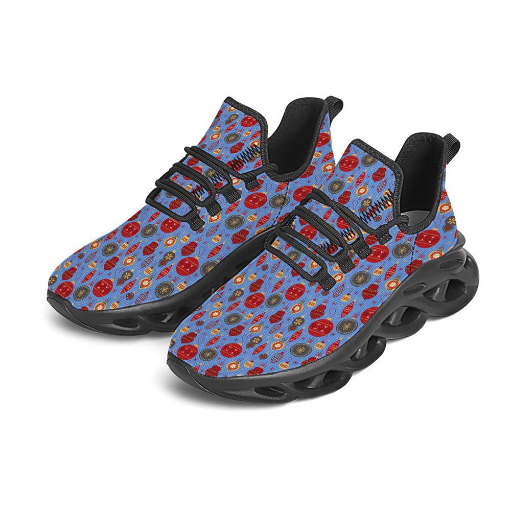 Baubles Christmas Print Pattern Black Max Soul Shoes For Men Women, Best Running Sneaker, Christmas Shoes, Winter Fashion Shoes