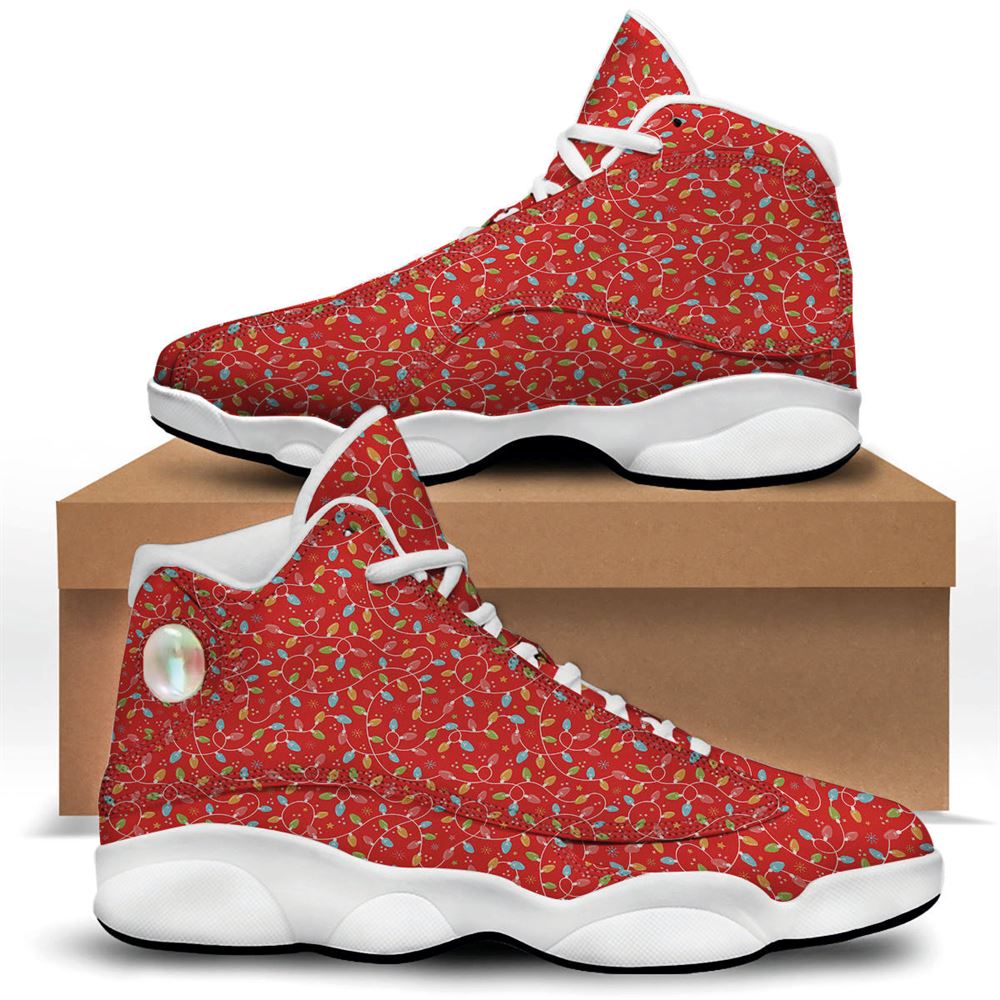 Christmas Basketball Shoes, Holiday Lights Christmas Print Jd13 Shoes For Men Women, Christmas Fashion Shoes