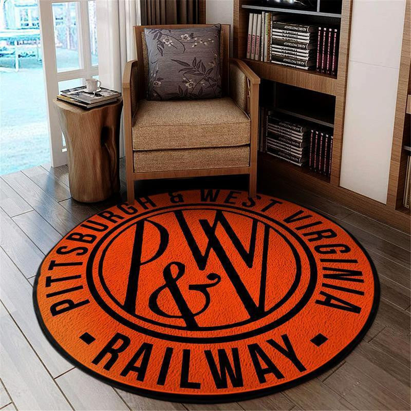 Pittsburgh Living Room Round Mat Circle Rug Pittsburgh & West Virginia Railway