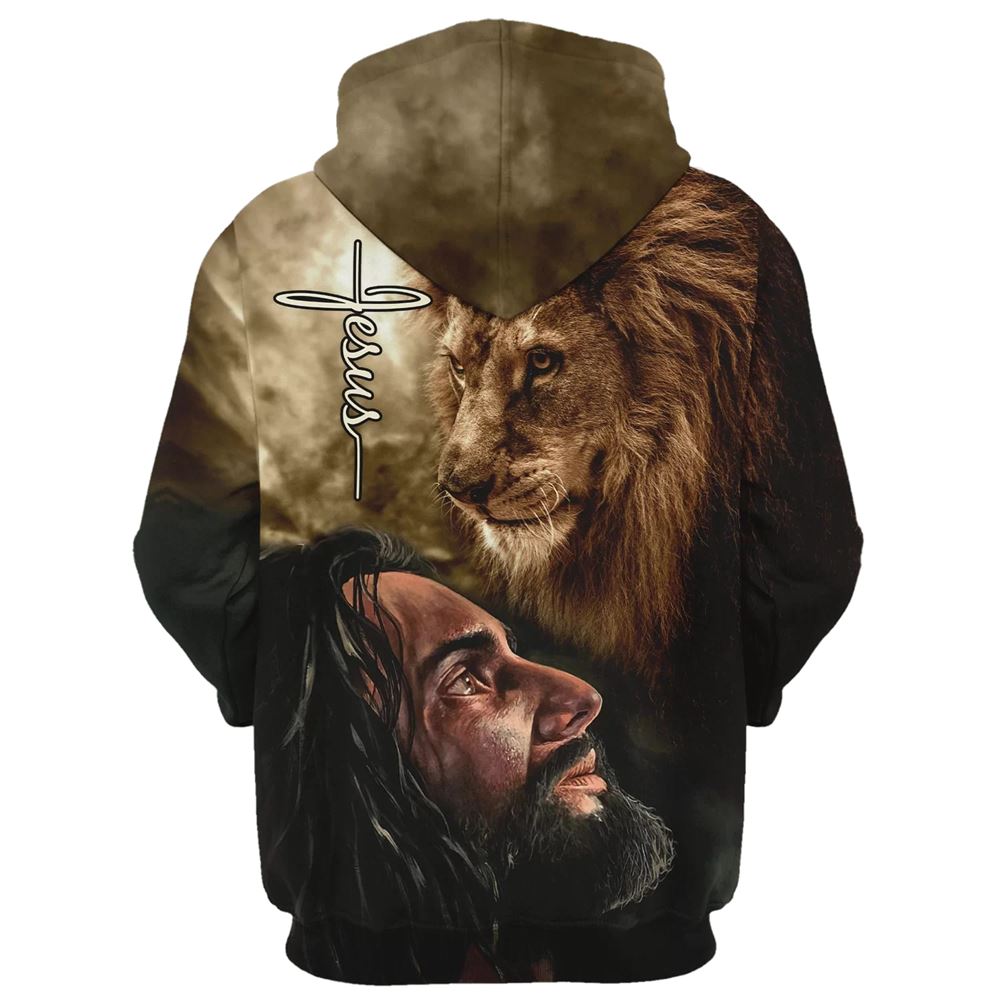 Christian Jesus Lion Hoodie For Men & Women, God 3D Printed Hoodie, Christian Apparel Hoodies