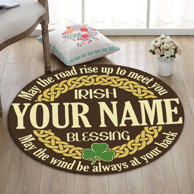 Personalized Irish Blessing Living Room Round Mat Circle Rug