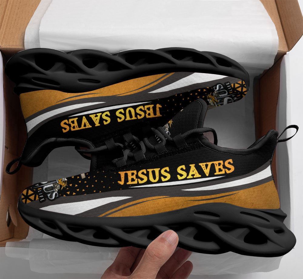 Christian Best Running Shoes, Jesus Saves Running Sneakers Max Soul Shoes For Men And Women, Jesus Fashion Shoes