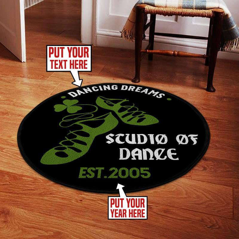 Personalized Irish Dancing Round Mat Round Floor Mat Room Rugs Carpet Outdoor Rug Washable Rugs