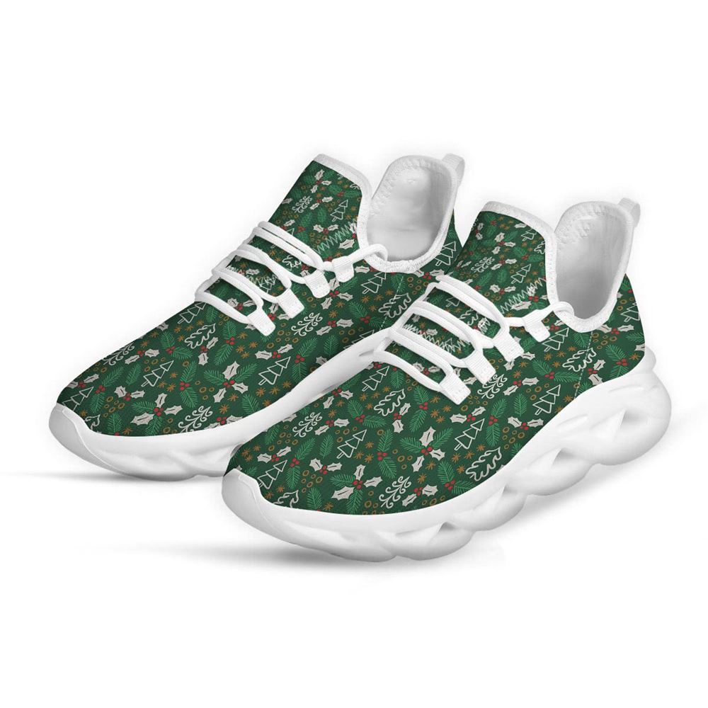 Ivy Leaf Christmas Print Pattern White Max Soul Shoes For Men Women, Best Running Sneaker, Christmas Shoes, Winter Fashion Shoes