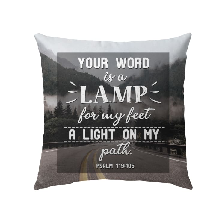 Your Word Is A Lamp To My Feet Psalm 119105 Bible Verse Pillow