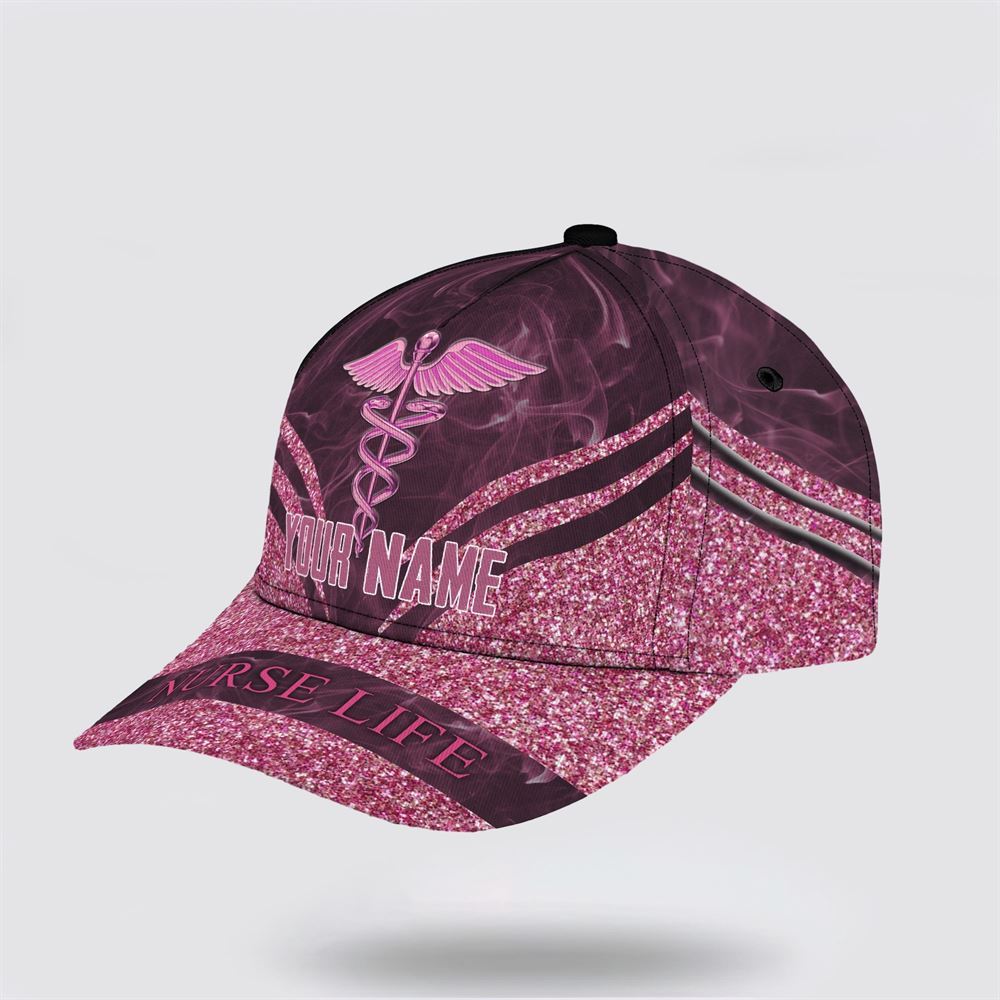 Customized Breast Cancer Awareness Nurse Life Baseball Cap, Gifts For Breast Cancer Patients, Breast Cancer Hat