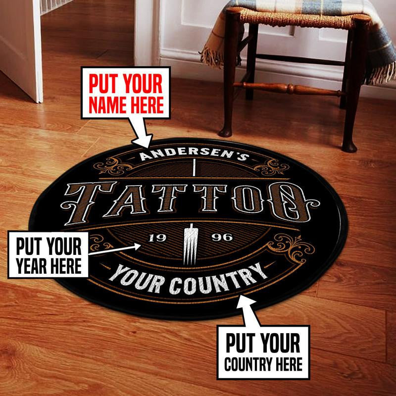 Personalized Tattoo Living Room Round Mat Circle Rug