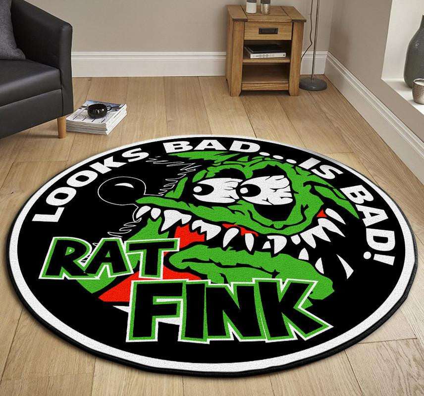 Rat Fink Looks Bad Is Bad Round Mat Round Floor Mat Room Rugs Carpet Outdoor Rug Washable Rugs