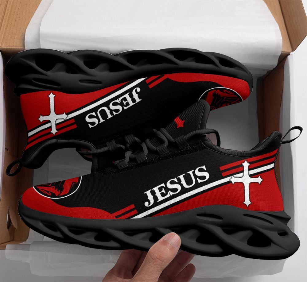 Christian Best Running Shoes, Jesus Running Sneakers Christ Red Max Soul Shoes For Men And Women, Jesus Fashion Shoes