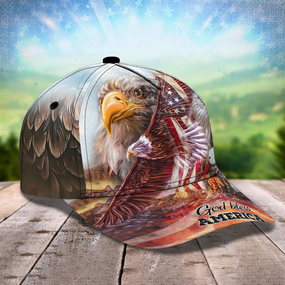 Customized America Eagle 3D Full Printed Baseball Cap Hat, Christian Baseball Cap, Religious Cap, Jesus Gift, Jesus Hat