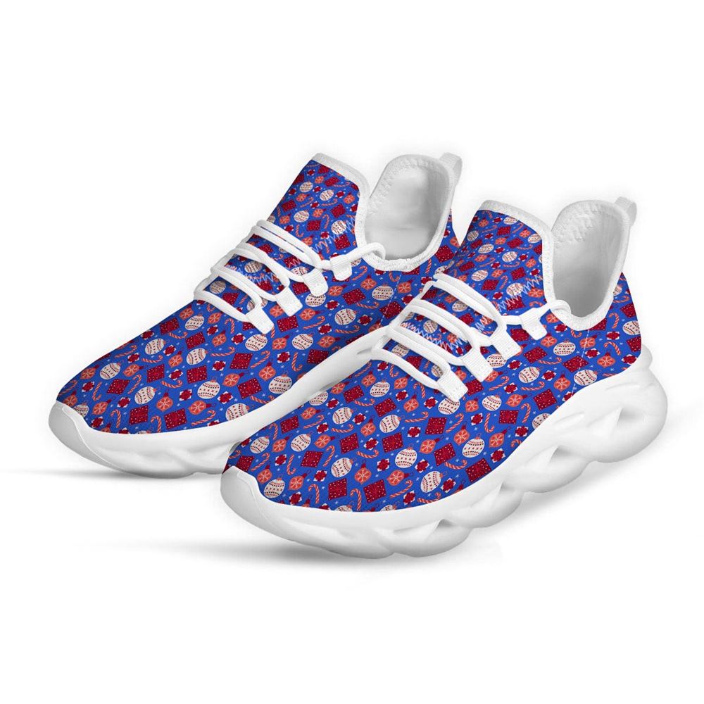 Holiday Elements Christmas Print Pattern White Max Soul Shoes For Men Women, Best Running Sneaker, Christmas Shoes, Winter Fashion Shoes