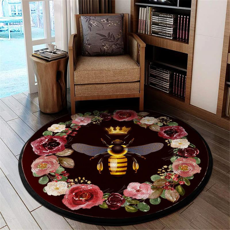 Queen Bee Living Room Round Mat Circle Rug