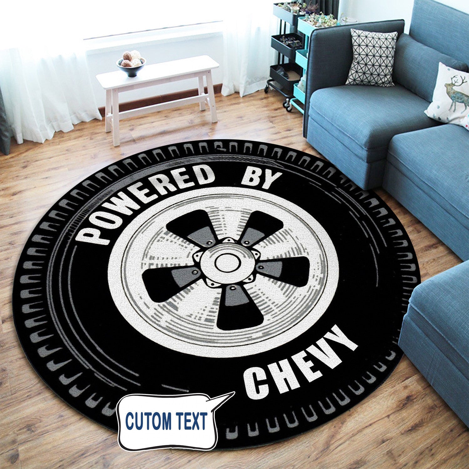 Personalized Power By Hot Rod Round Mat Round Floor Mat Room Rugs Carpet Outdoor Rug Washable Rugs