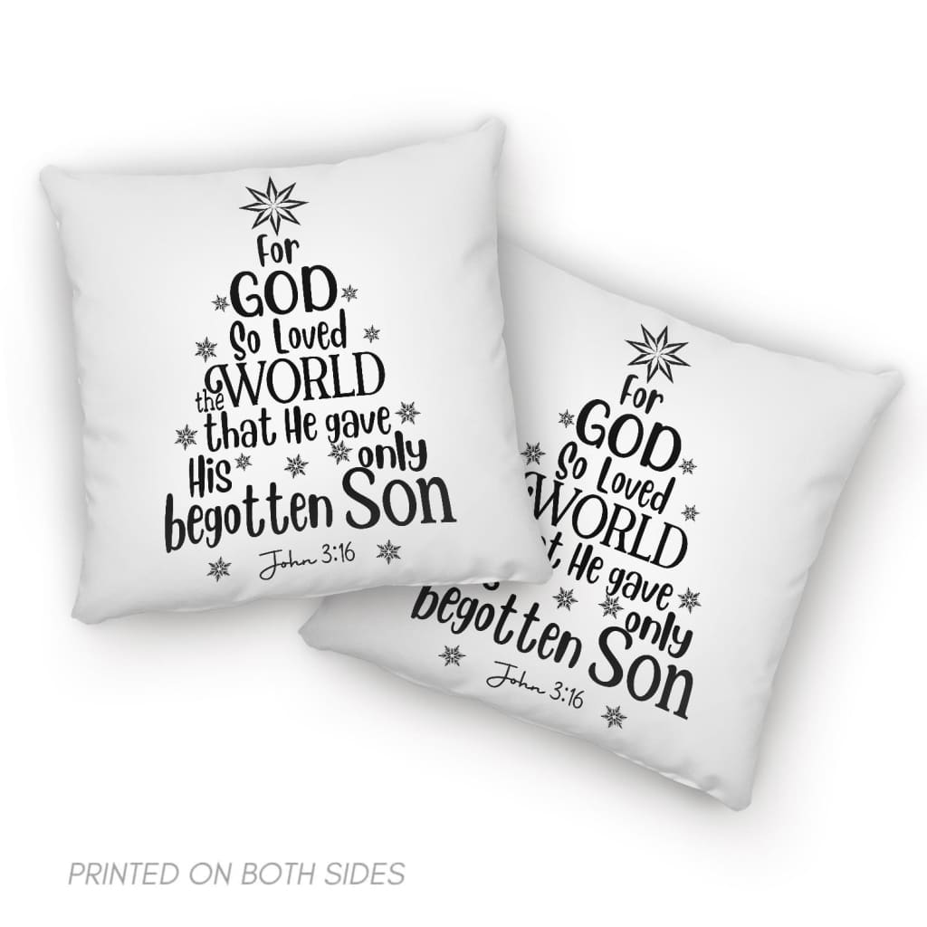 For God So Loved The World John 316 Christian Christmas Pillow