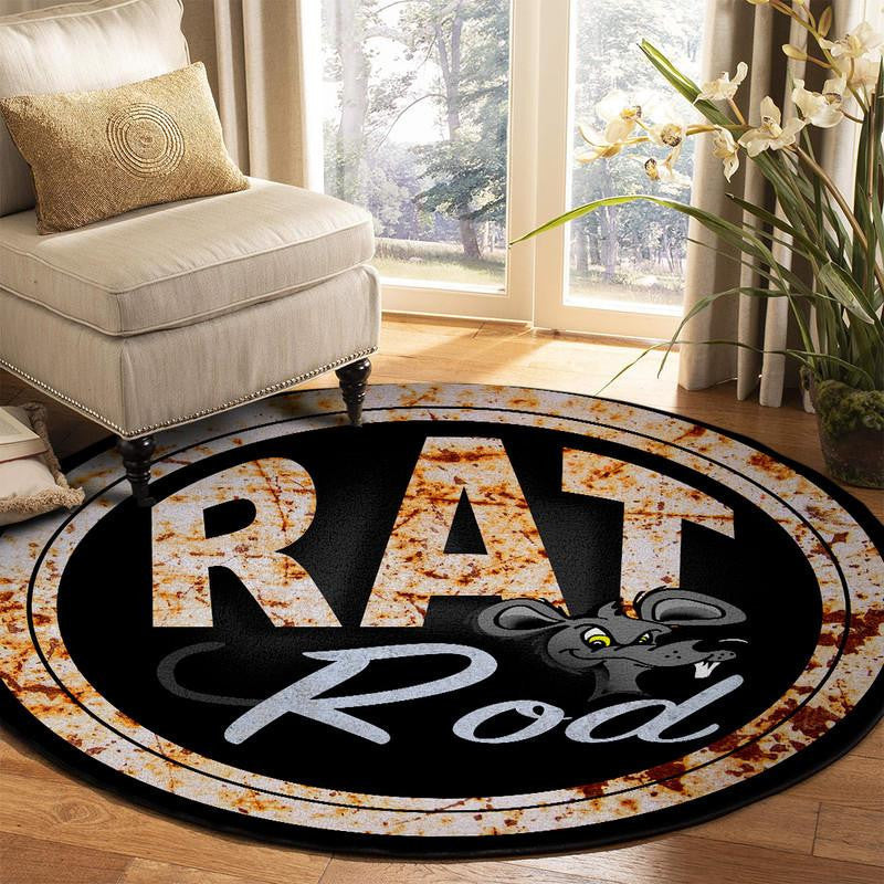 Rat Rod Round Mat Round Floor Mat Room Rugs Carpet Outdoor Rug Washable Rugs