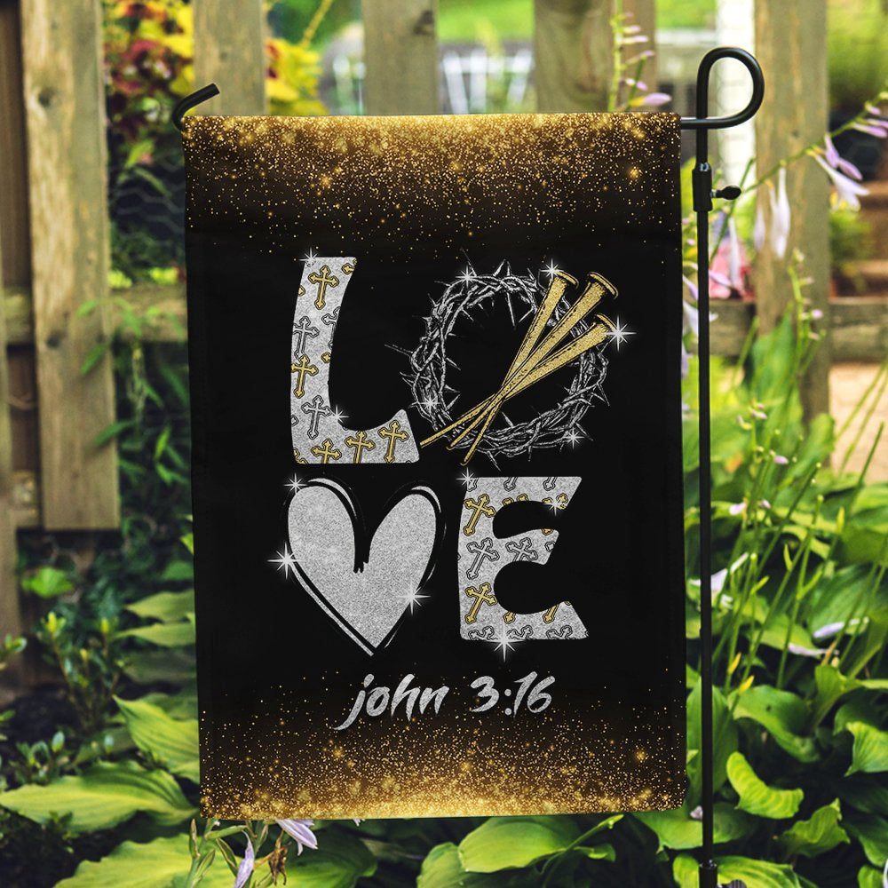 Christian Garden Flags, Love, John 316 Flag, Christian House Flags, Christian Cross Flag, Faith Flag