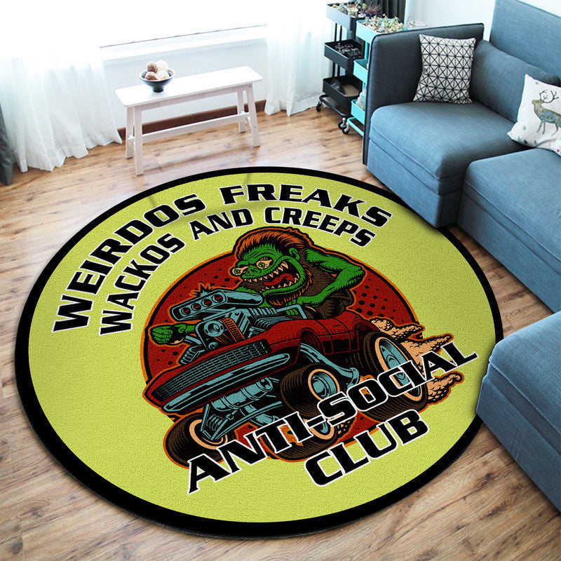 Weirdos Freaks Vintage Round Mat Round Floor Mat Room Rugs Carpet Outdoor Rug Washable Rugs