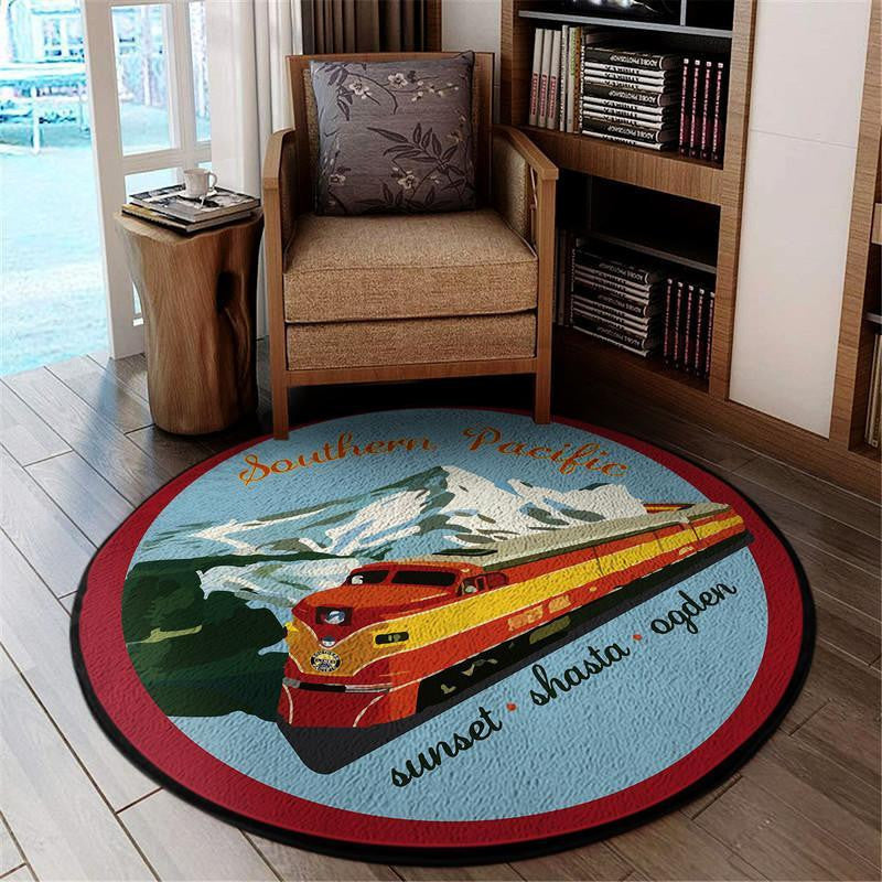 Southern Pacific Railroad Living Room Round Mat Circle Rug