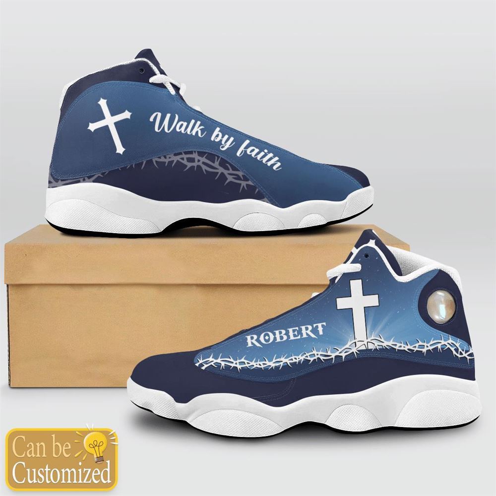 Jesus Walk By Faith Hemstitch Custom Name Jd13 Shoes For Man And Women, Christian Basketball Shoes, Gifts For Christian, God Shoes