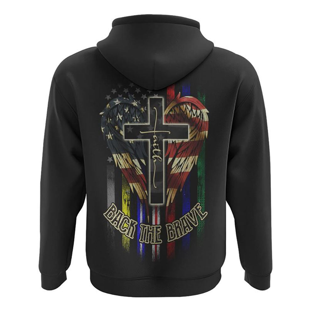 Back The Brave Wings Flag Jobs All Over Print 3D Hoodie, Christian Hoodie, Christian Sweatshirt, Bible Verse Shirt