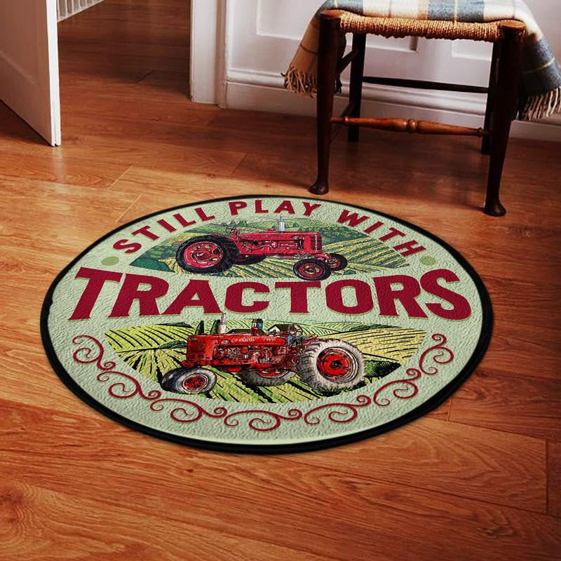 Still Play With Tractors Case Ih Living Room Round Mat Circle Rug