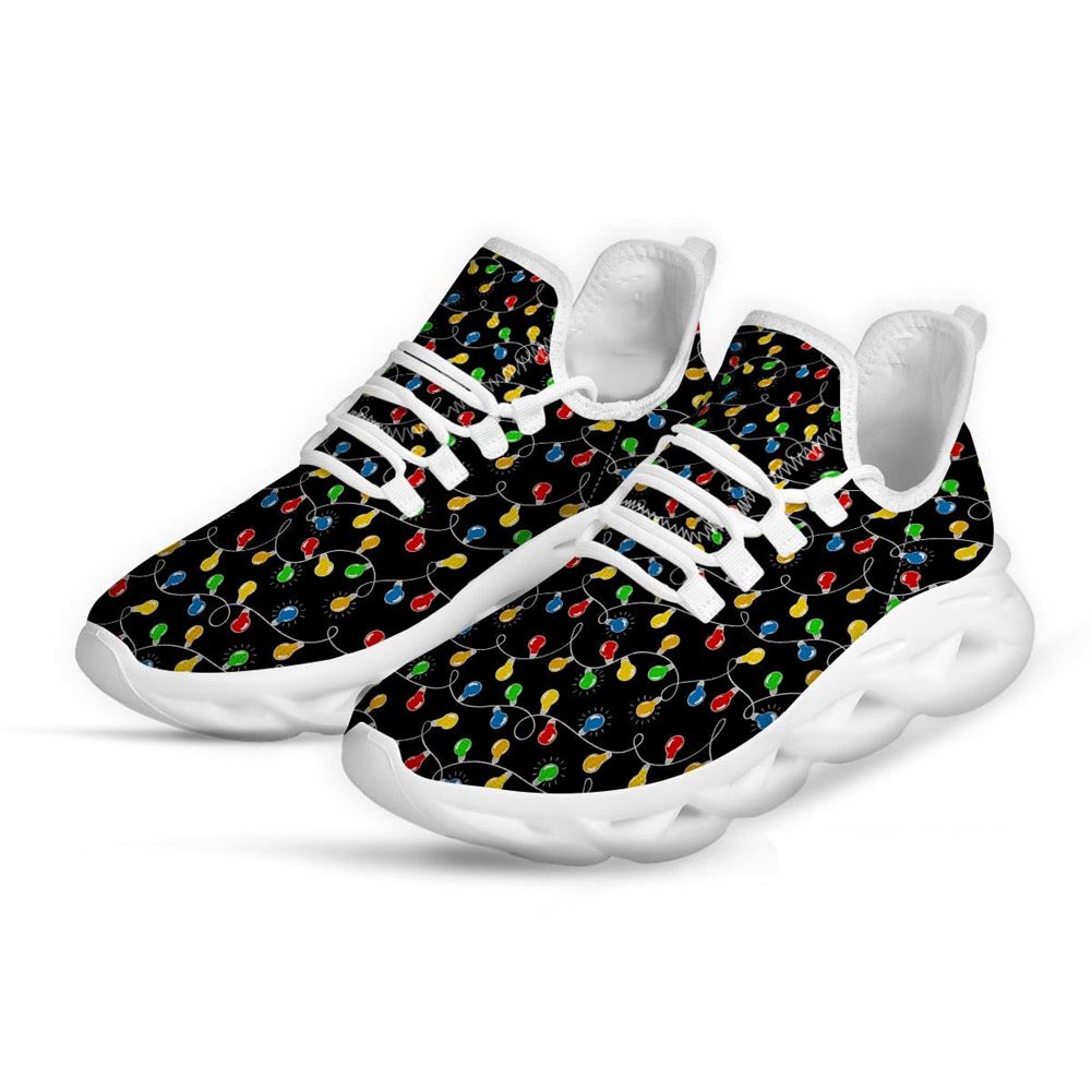 String Lights Colorful Christmas Print White Max Soul Shoes For Men Women, Best Running Sneaker, Christmas Shoes, Winter Fashion Shoes