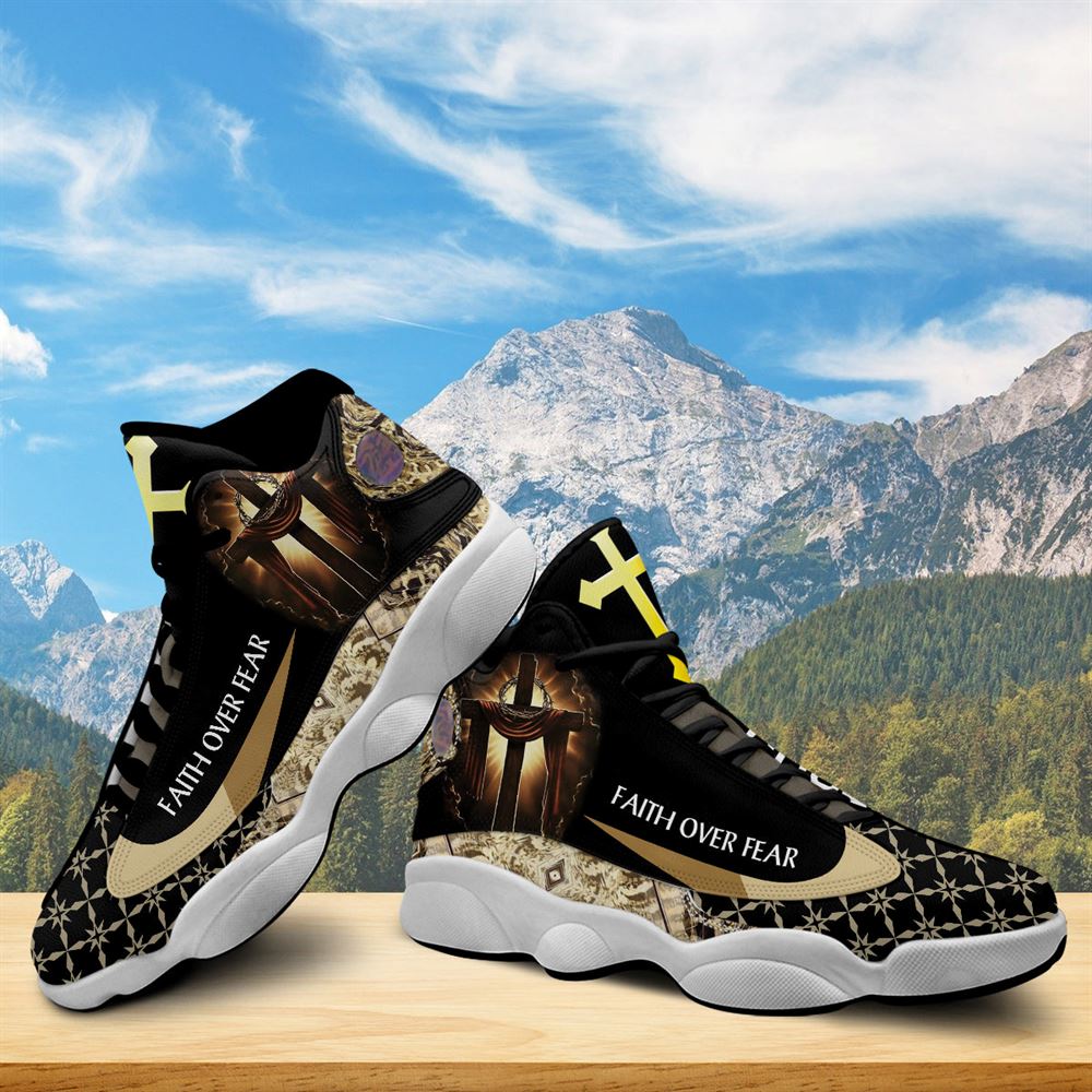 Faith Over Fear Jesus Jd13 Shoes For Man And Women, Christian Basketball Shoes, Gift For Christian, God Shoes