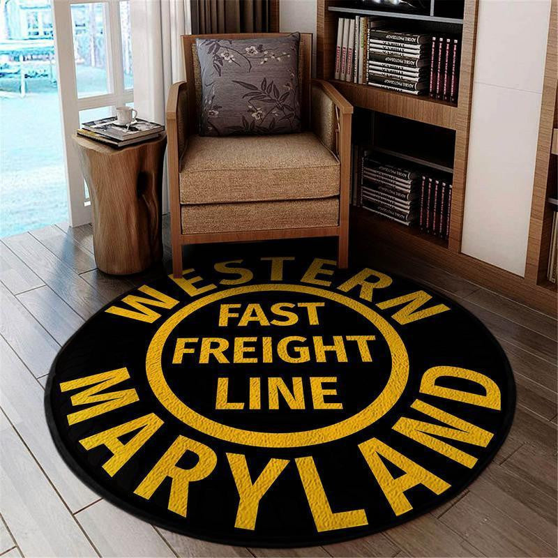 Wmaryland Living Room Round Mat Circle Rug Western Maryland Railroad