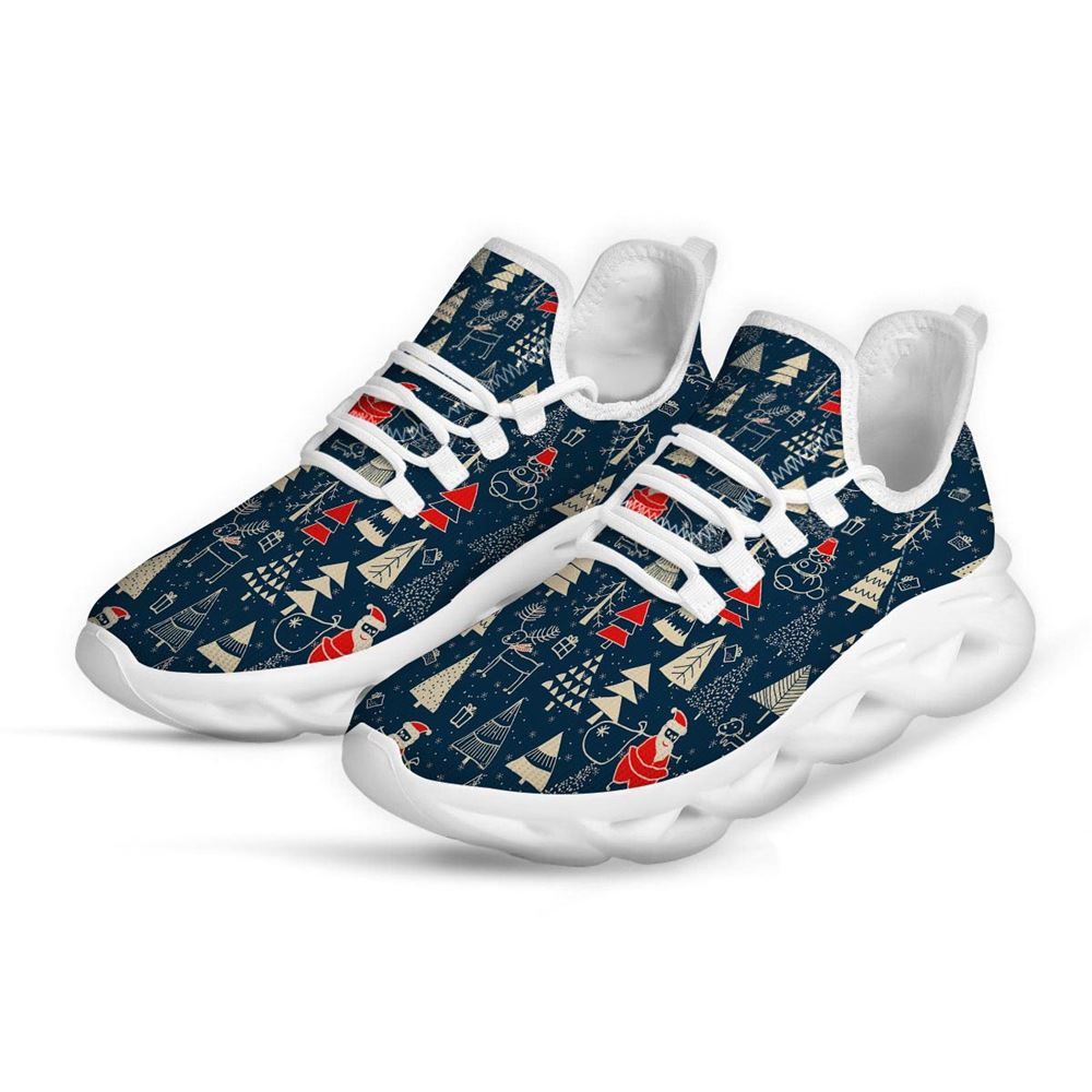 Tree Merry Christmas Print Pattern White Max Soul Shoes For Men Women, Best Running Sneaker, Christmas Shoes, Winter Fashion Shoes