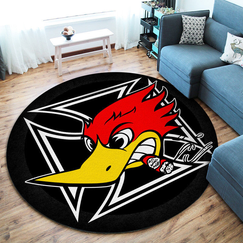 Woodpecker Hot Rod Iron Cross Round Mat Round Floor Mat Room Rugs Carpet Outdoor Rug Washable Rugs