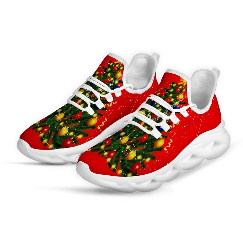 Lights Christmas Tree Print White Max Soul Shoes For Men Women, Best Running Sneaker, Christmas Shoes, Winter Fashion Shoes