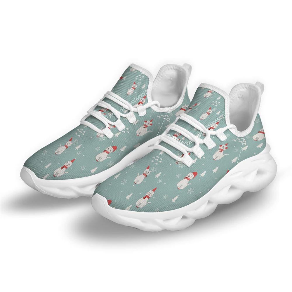 Christmas Cat Print White Max Soul Shoes For Men Women, Best Running Sneaker, Christmas Shoes, Winter Fashion Shoes