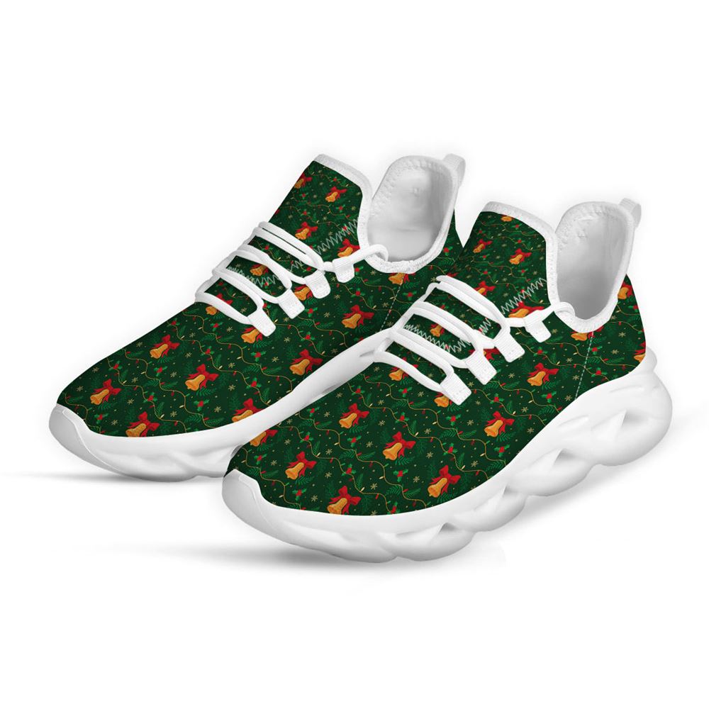 Bell Cute Christmas Print Pattern White Max Soul Shoes For Men Women, Best Running Sneaker, Christmas Shoes, Winter Fashion Shoes