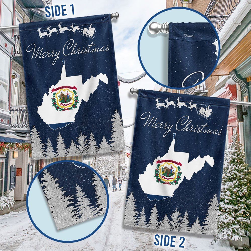 West Virginia Christmas Flag, Christmas Garden Flag, Home Decor Accessories, Christmas Outdoor Decor Ideas